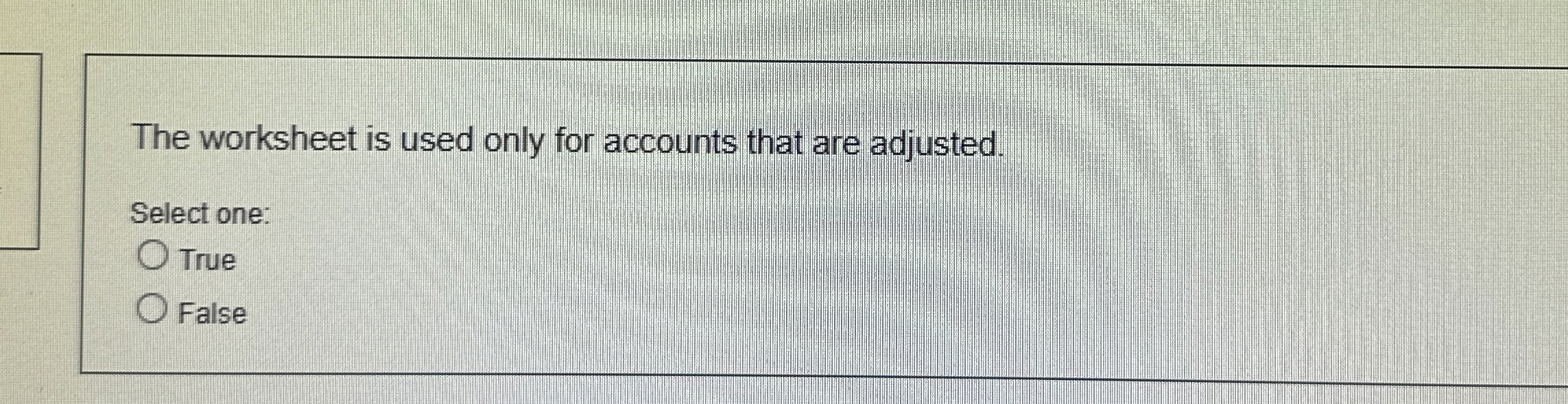 The worksheet is used only for accounts that are
