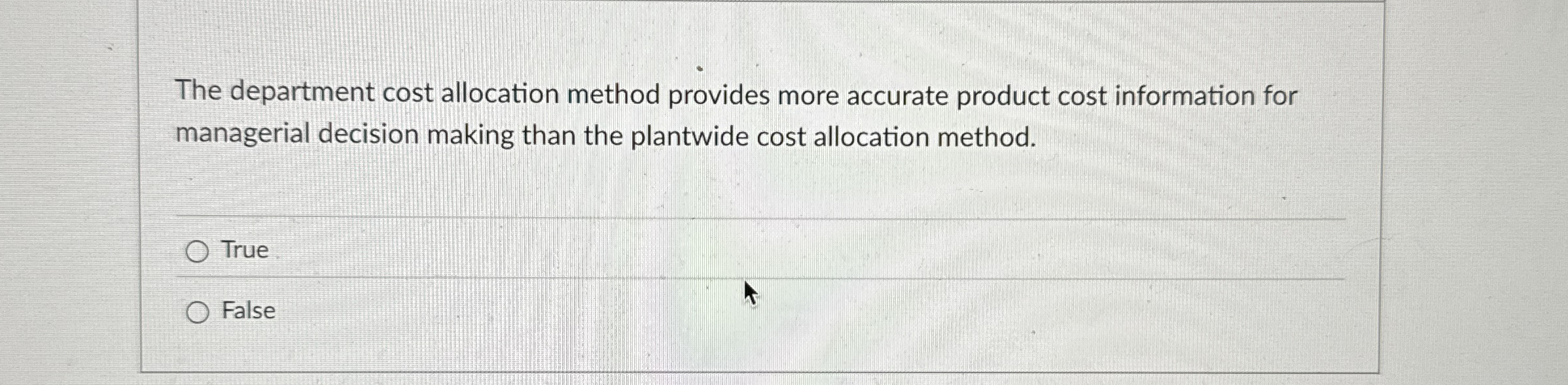 The department cost allocation method provides