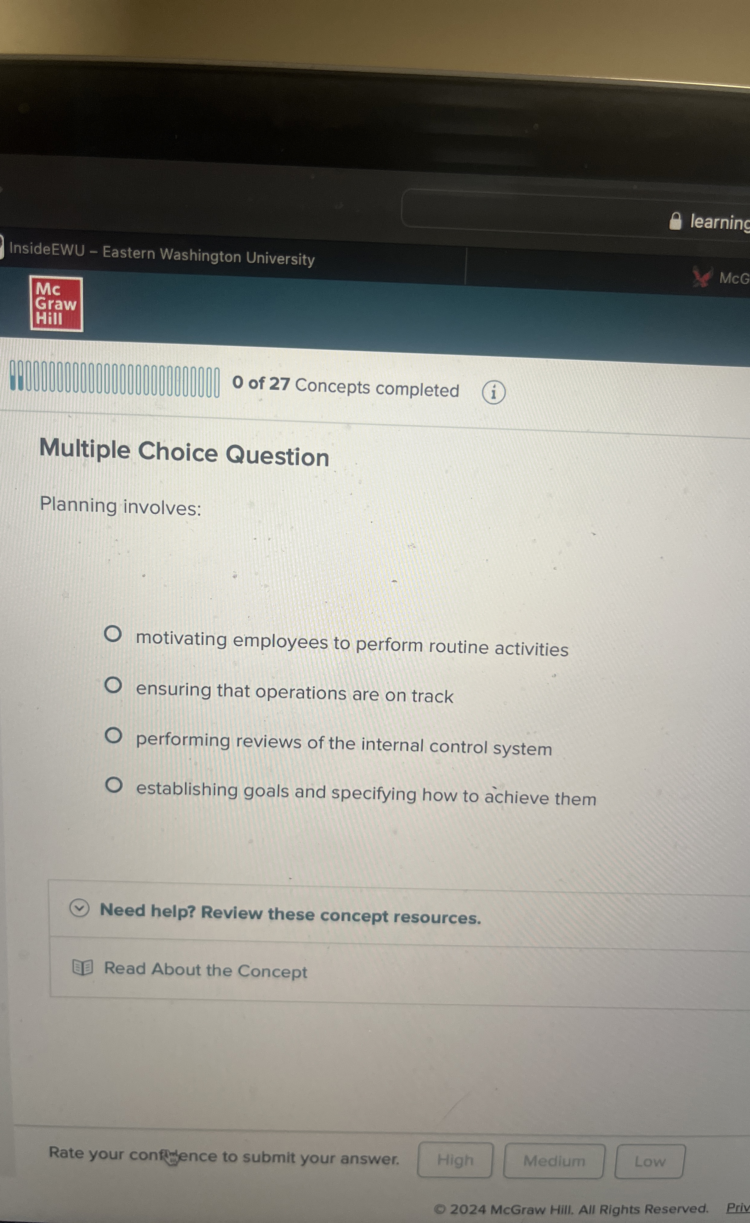 Multiple Choice Question Planning involves:
