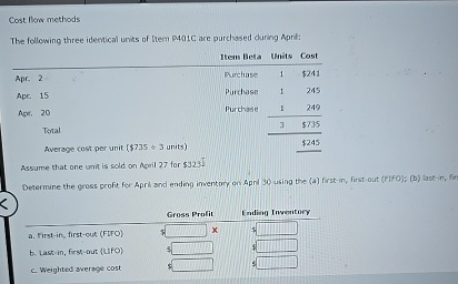 Cost Nor methods The following three idemical