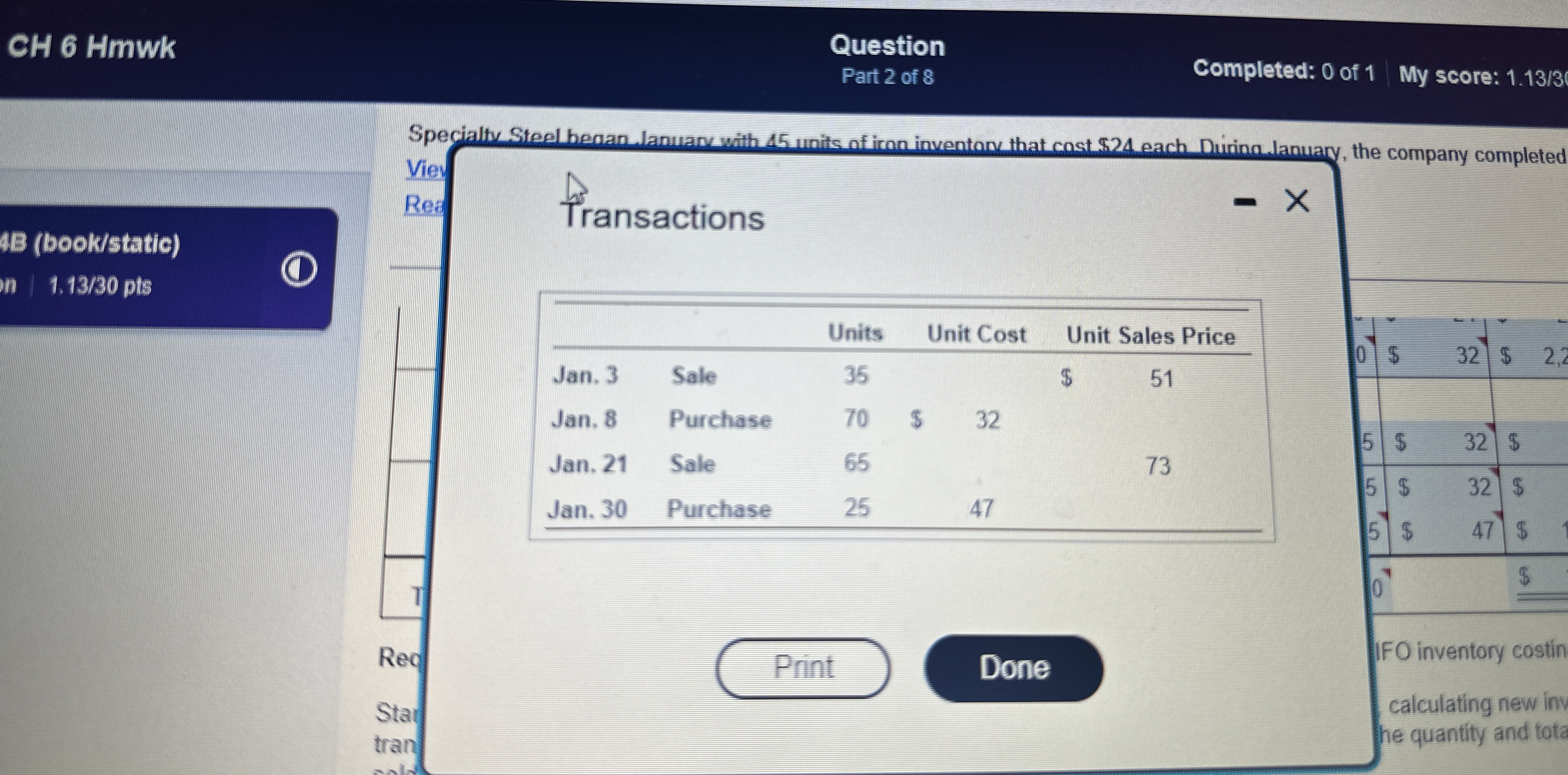 Specialty Steel began January with 4 5 units of