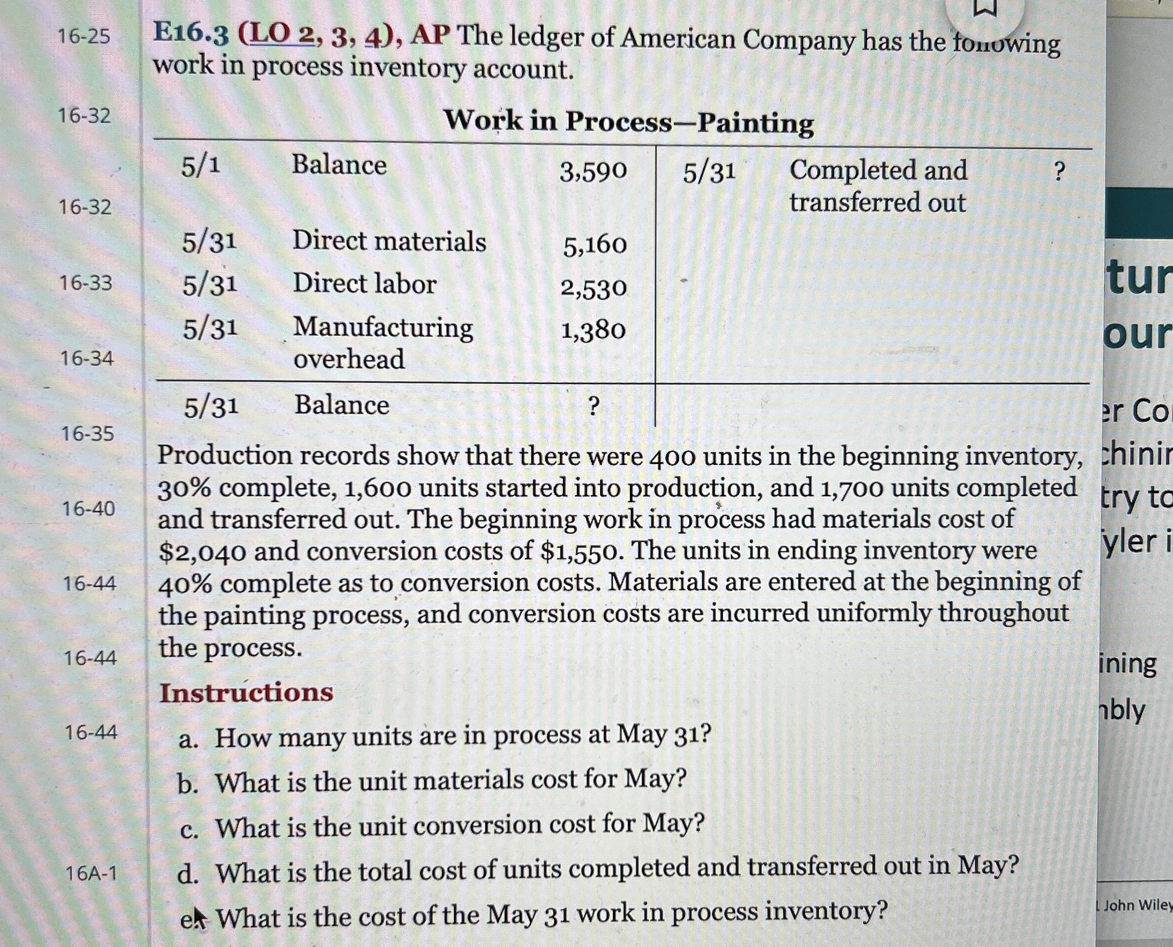 1 6 - 2 5 E 1 6 . 3 ( LO 2 , 3 , 4 ) , AP The
