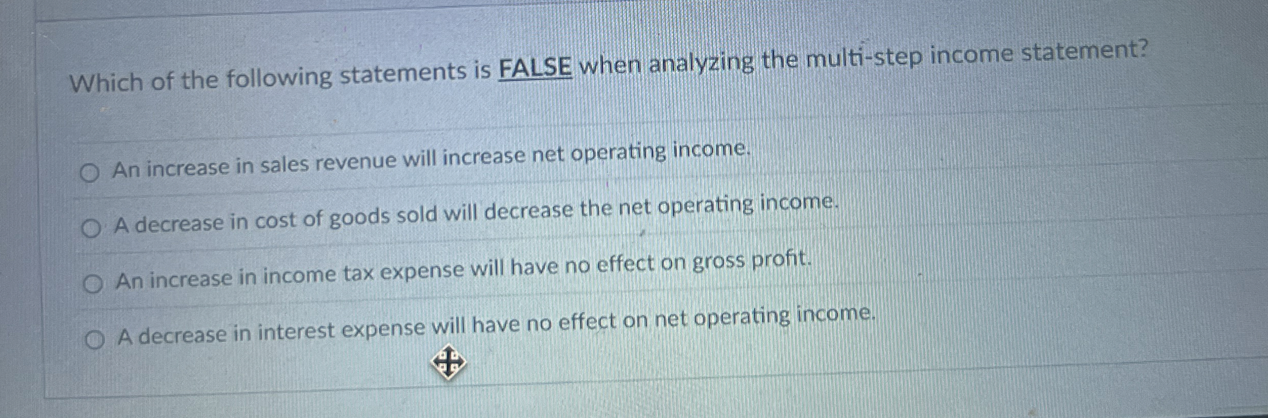 Which of the following statements is FALSE when