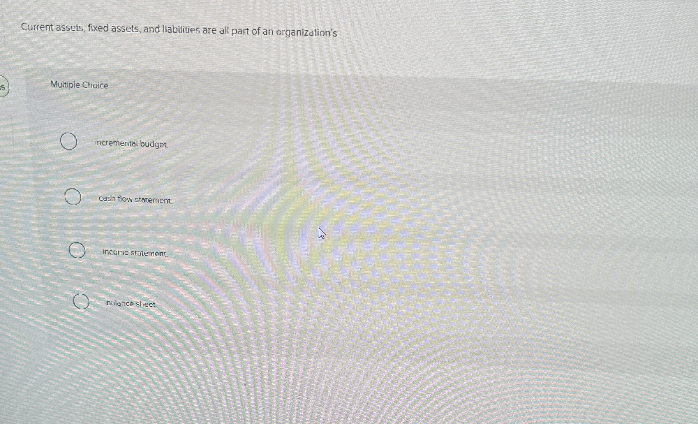 Current assets, fixed assets, and liabilities are
