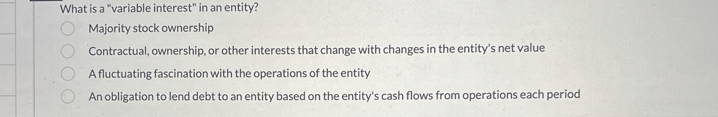 What is a "variable interest" in an entity?