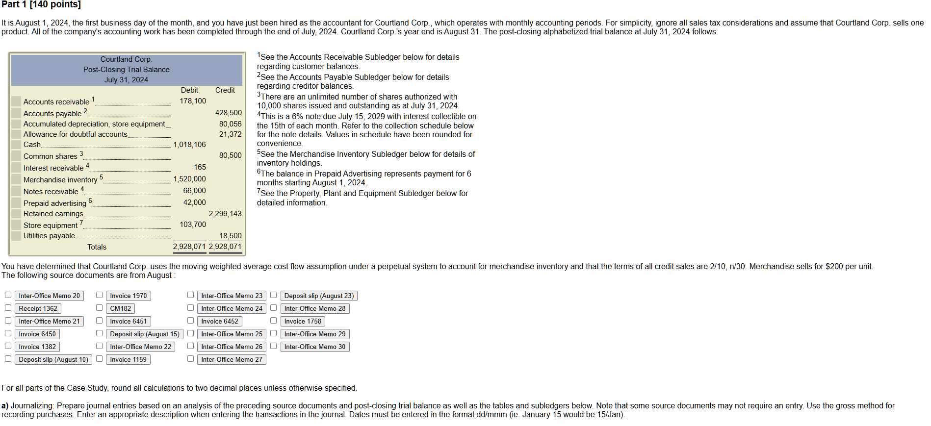 Part 1 [ 1 4 0 points ] product. All of the