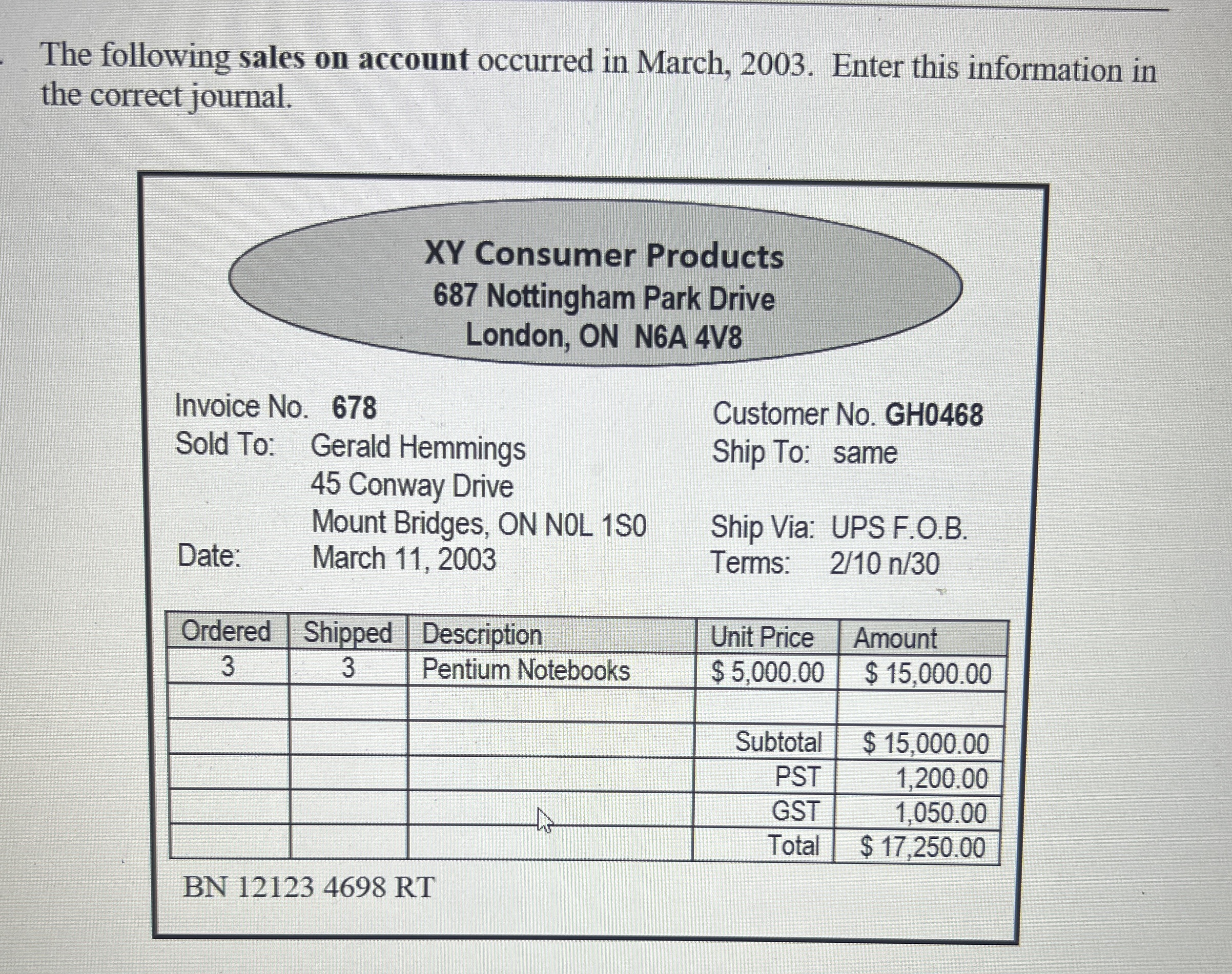 The following sales on account occurred in March,