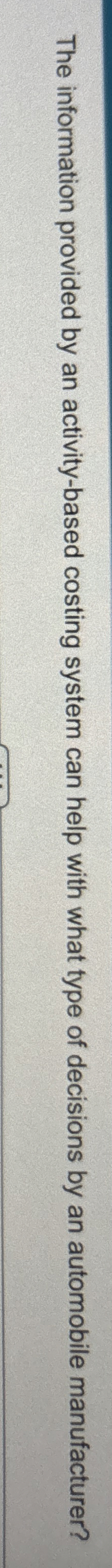 The information provided by an activity - based