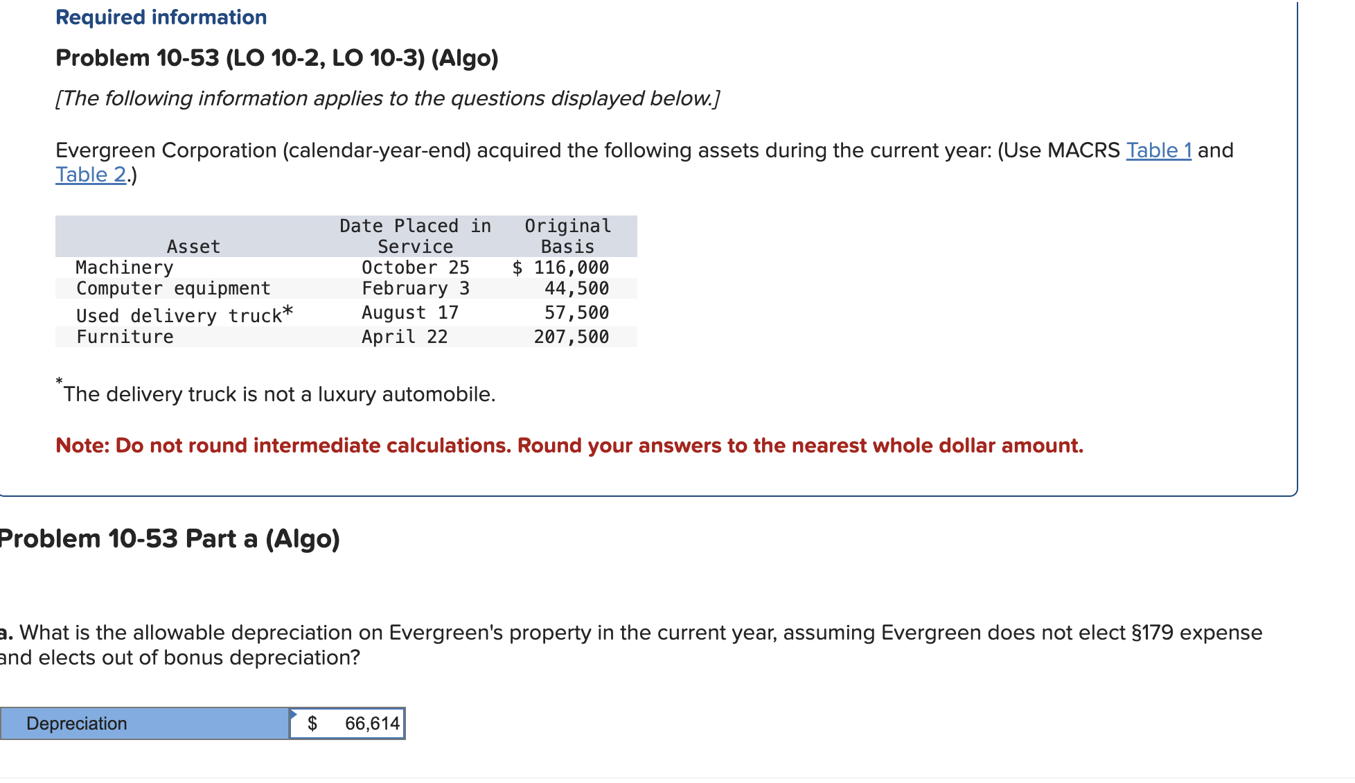 Required information Problem 1 0 - 5 3 ( LO 1 0 -