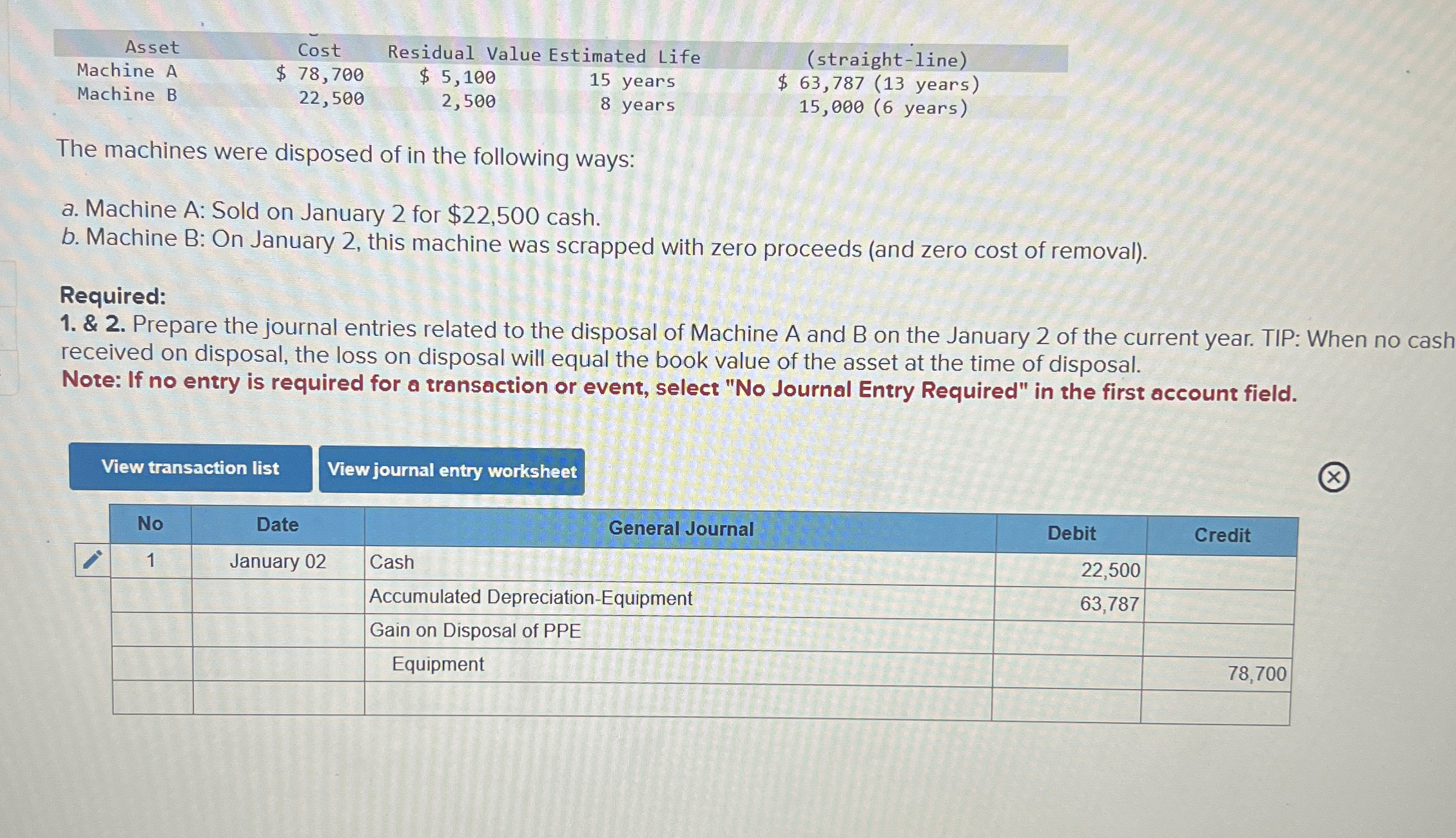 \ table [ [ Asset , Cost,Residual Value Estimated