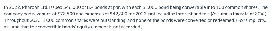 I n 2 0 2 2 , Pharoah L t d . issued $ 4 6 , 0 0