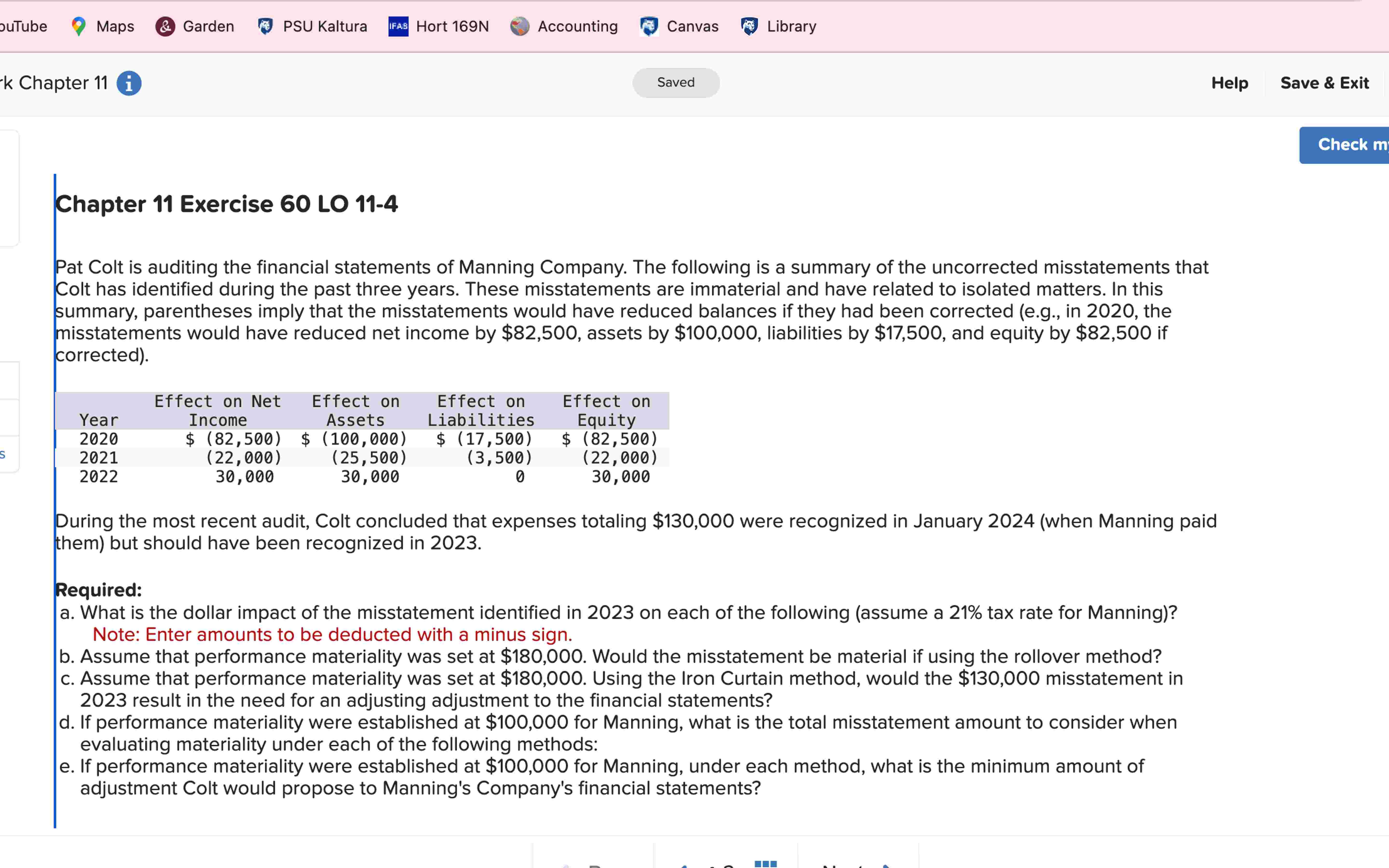 Chapter 1 1 Exercise 6 0 LO 1 1 - 4 Pat Colt is