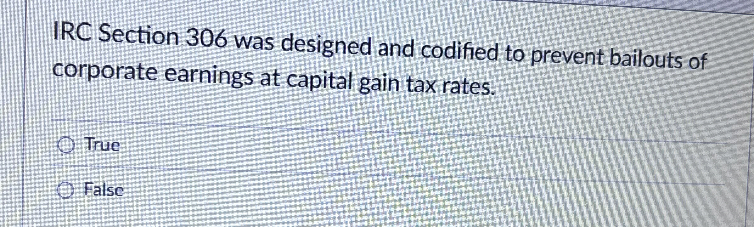 IRC Section 3 0 6 was designed and codified to