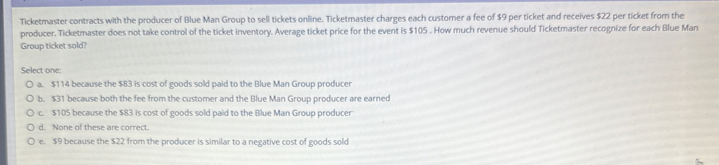 Ticketmaster contracts with the producer of Blue