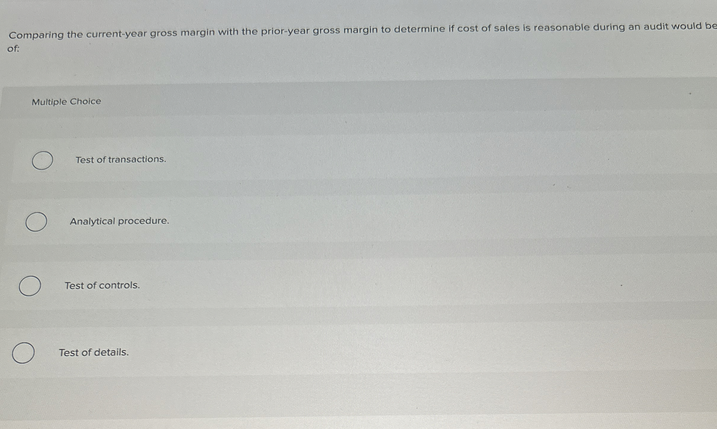 Comparing the current - year gross margin with