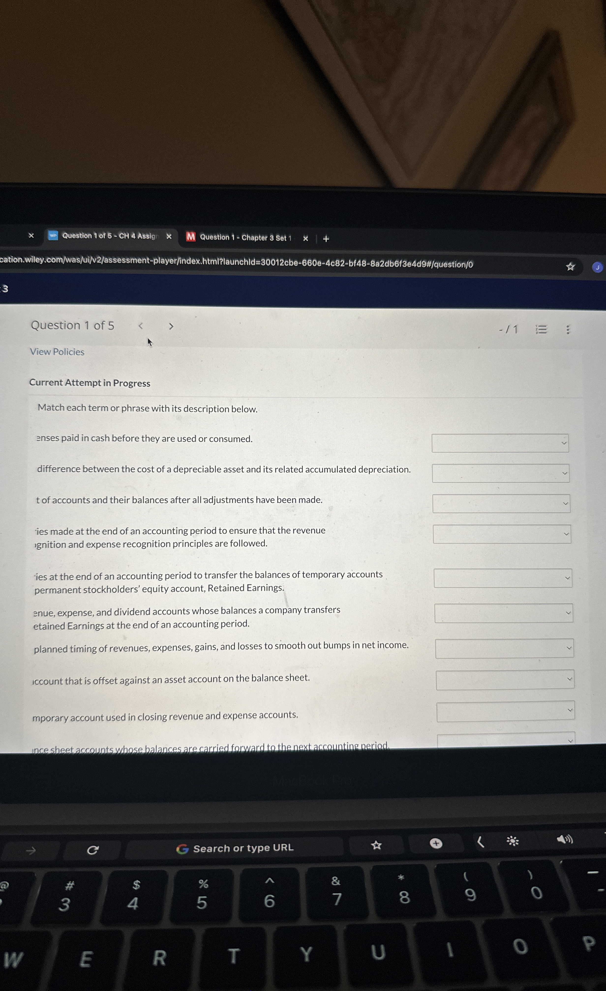 Current Attempt in Progress Match each term or