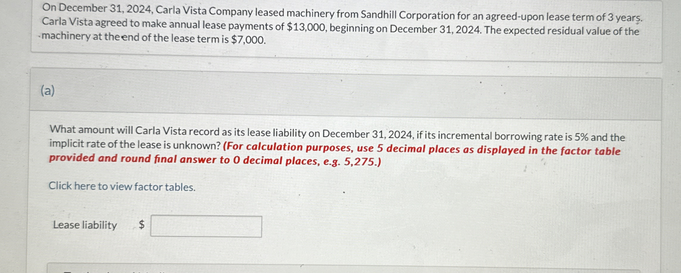 On December 3 1 , 2 0 2 4 , Carla Vista Company
