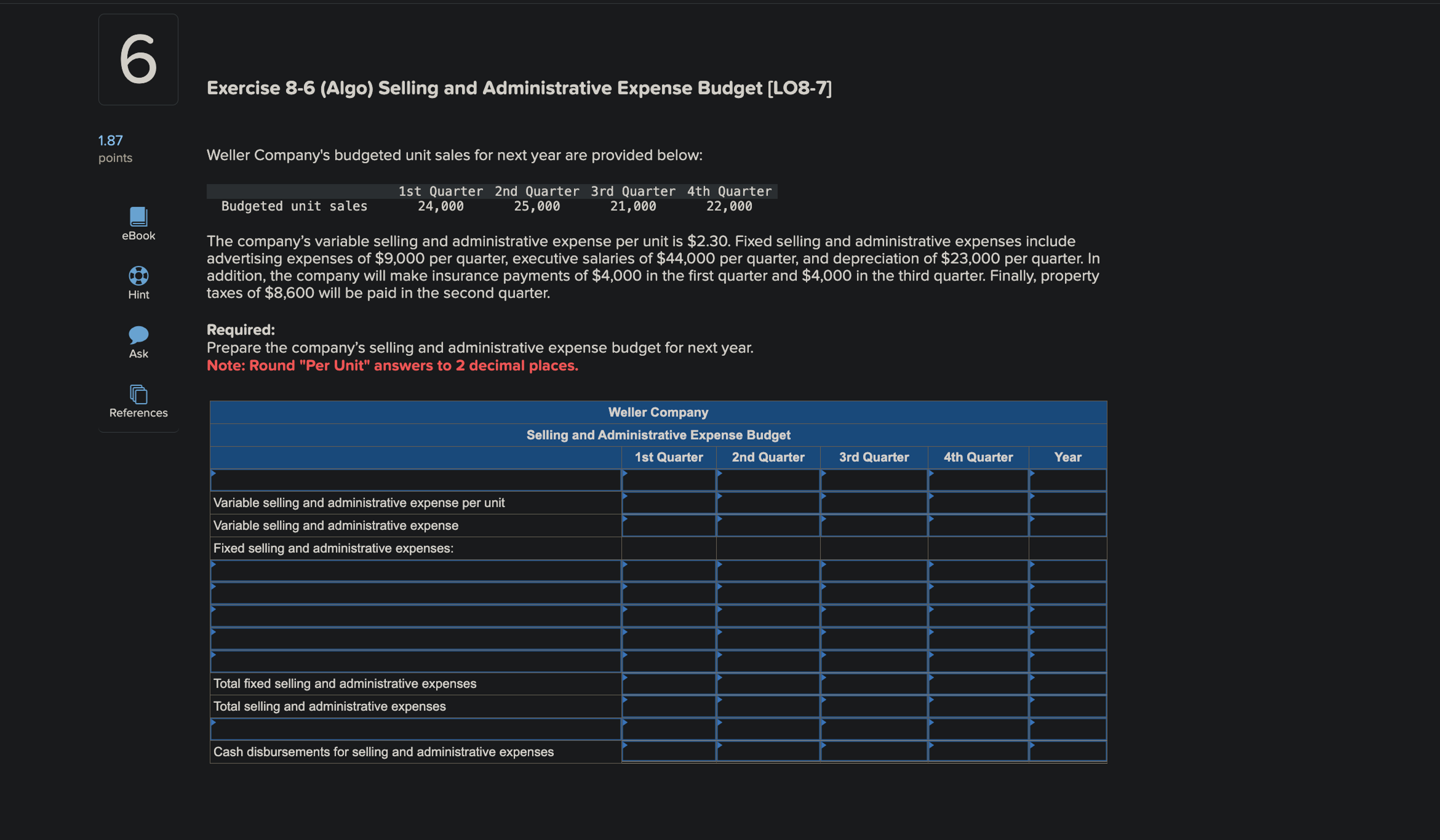 6 Exercise 8 - 6 ( Algo ) Selling and