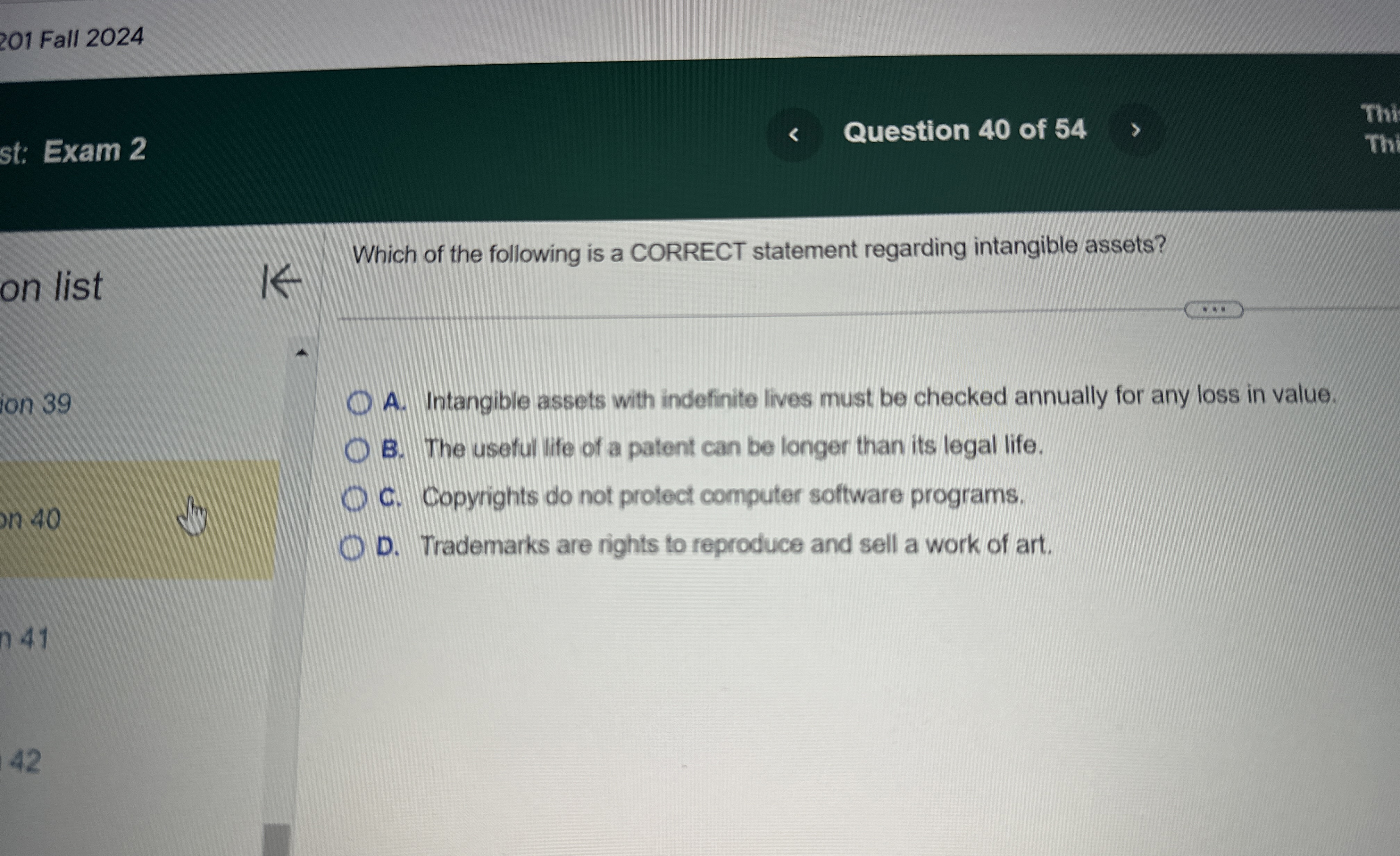 2 0 1 Fall 2 0 2 4 Question 4 0 of 5 4 Exam 2
