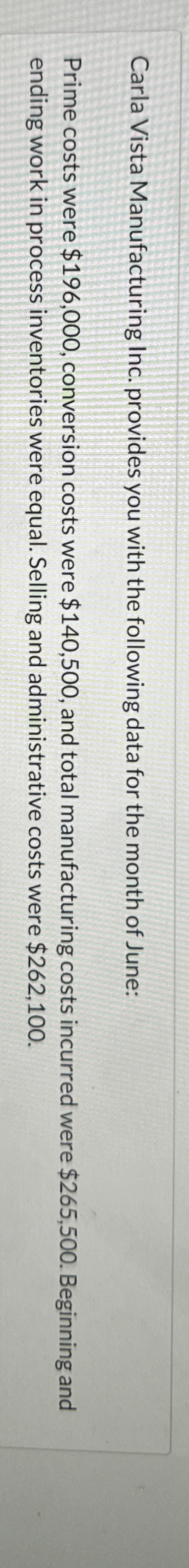 Carla Vista Manufacturing Inc. provides you with