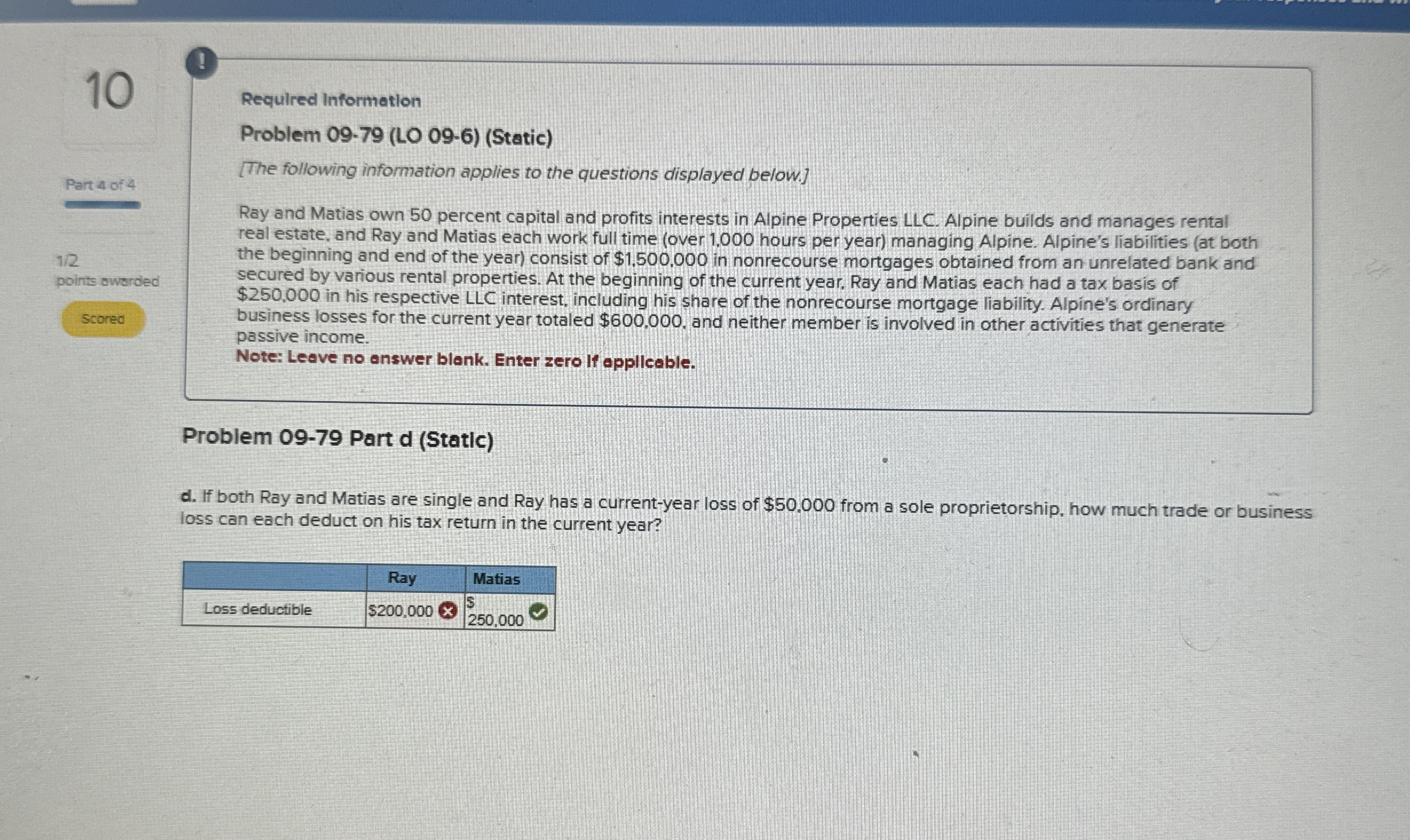 1 0 ! Part 4 of 4 1 2 points cwerded Required