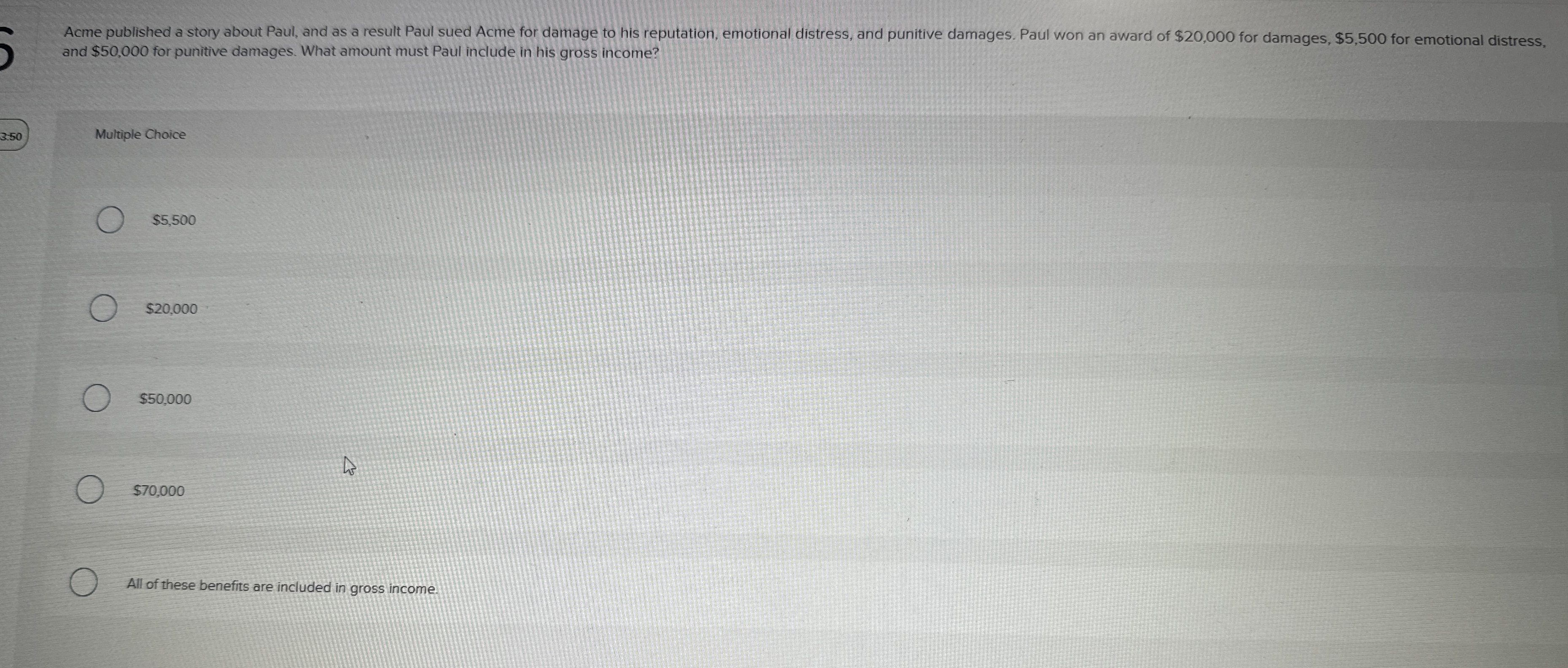 and $ 5 0 , 0 0 0 for punitive damages. What