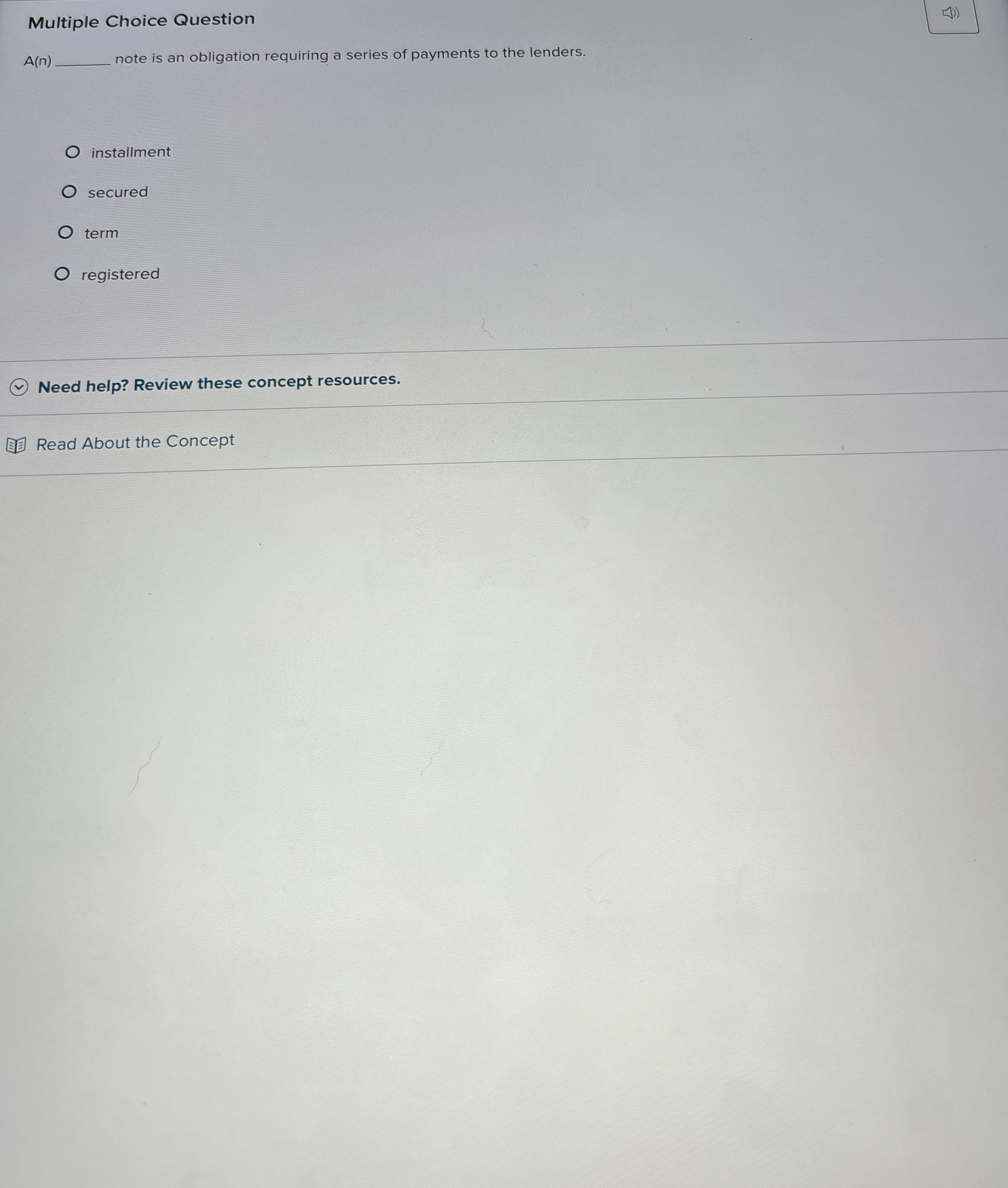 Multiple Choice Question A ( n note is abligation