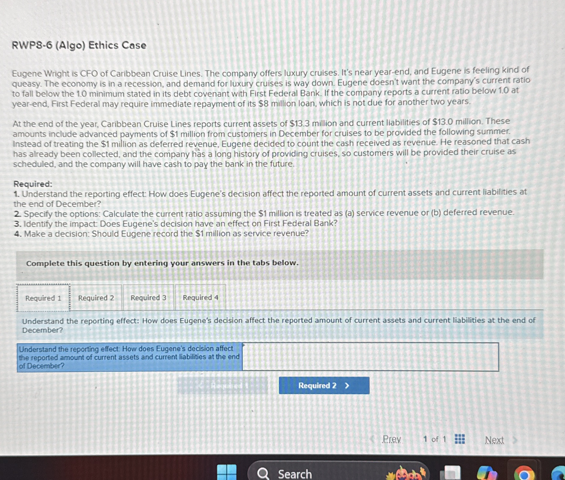 RWP 8 - 6 ( Algo ) Ethics Case Eugene Wright is