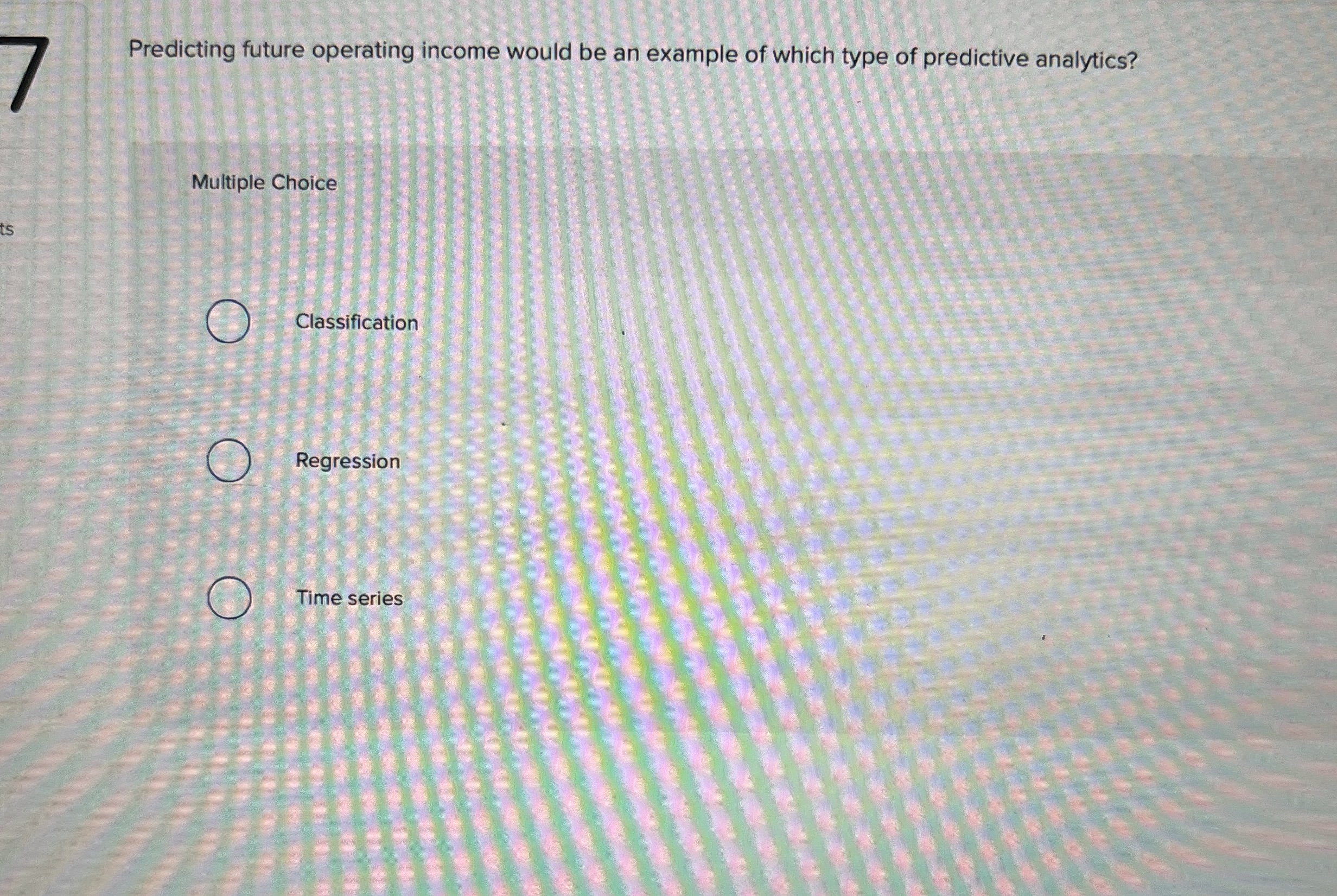 Predicting future operating income would be an