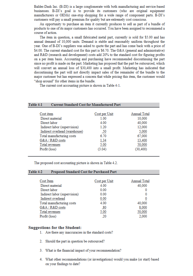 Balder - Dash Inc. ( B - D I ) i s a large