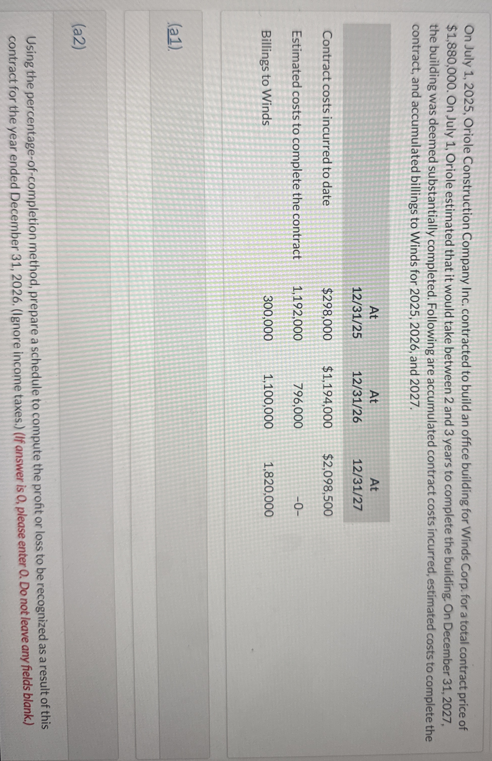 On July 1 , 2 0 2 5 , Oriole Construction Company