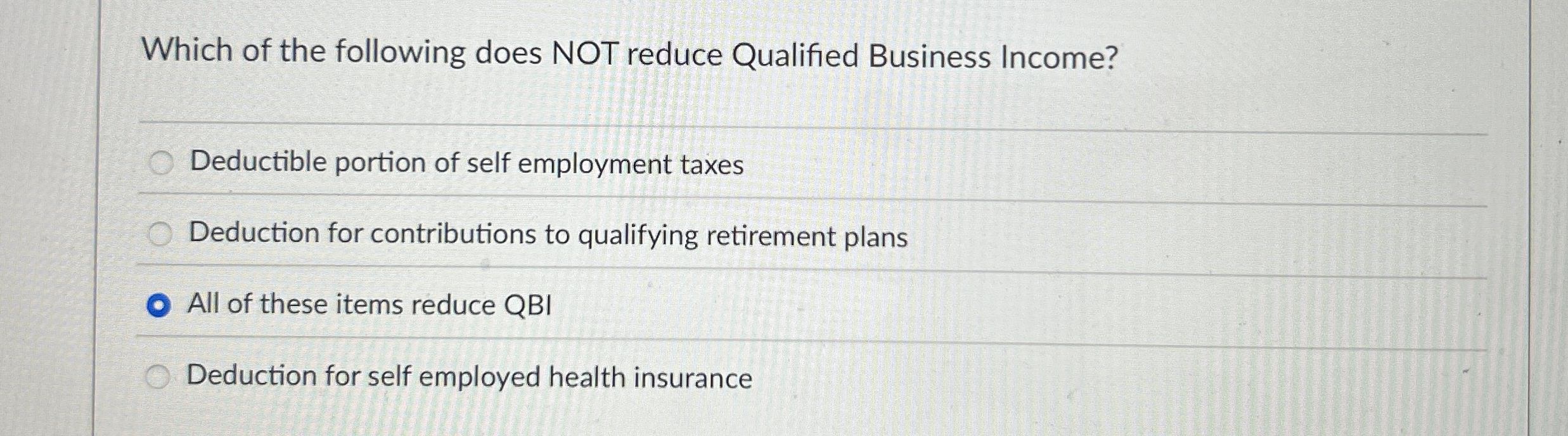 Which of the following does NOT reduce Qualified