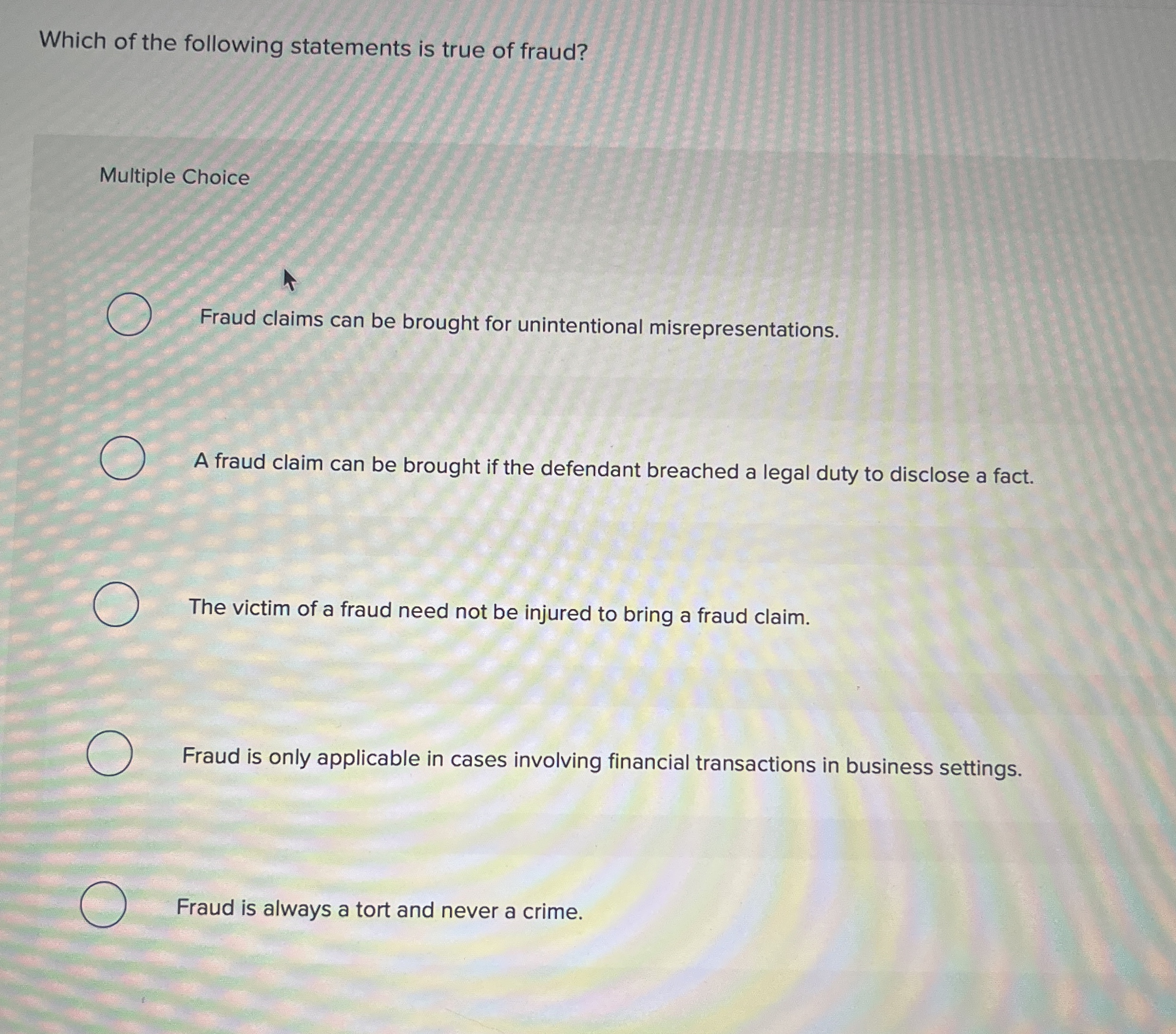 Which of the following statements is true of