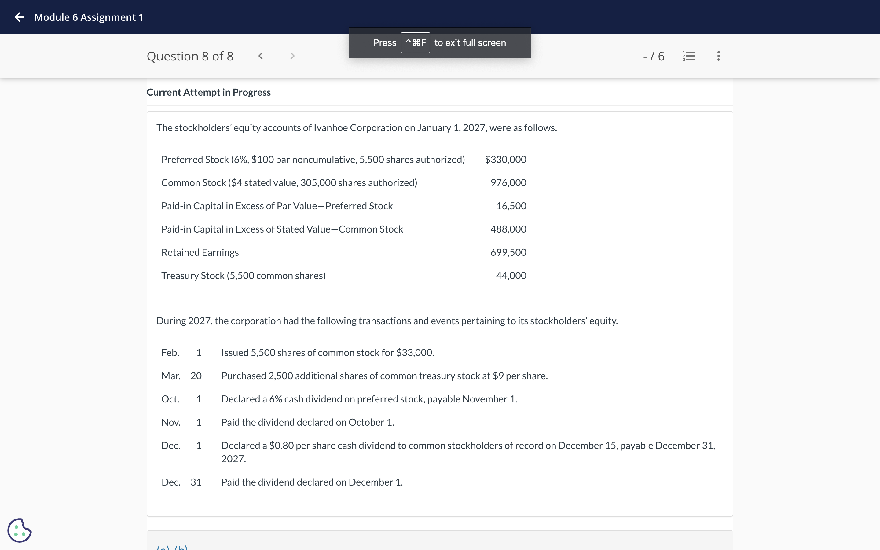 Current Attempt i n Progress The stockholders'