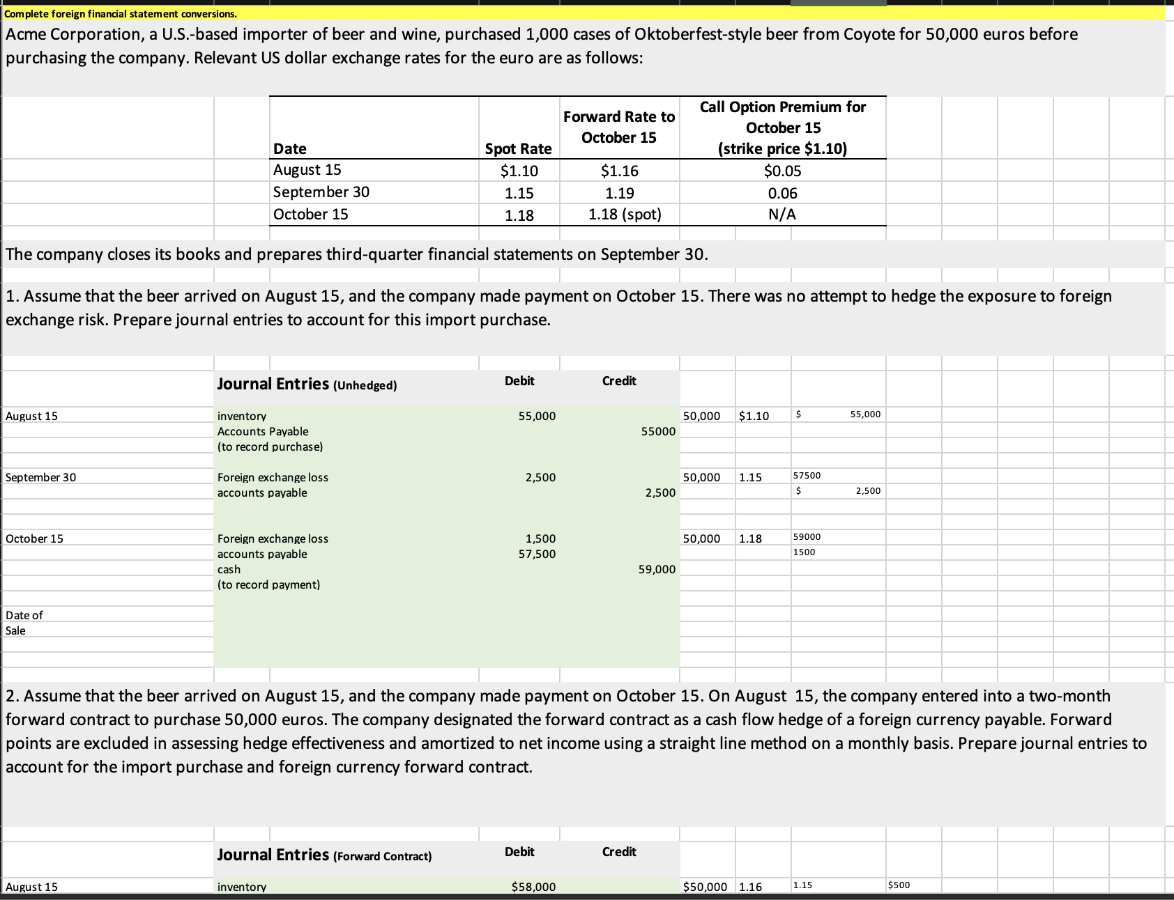 Acme Corporation, a U . S . - based importer of