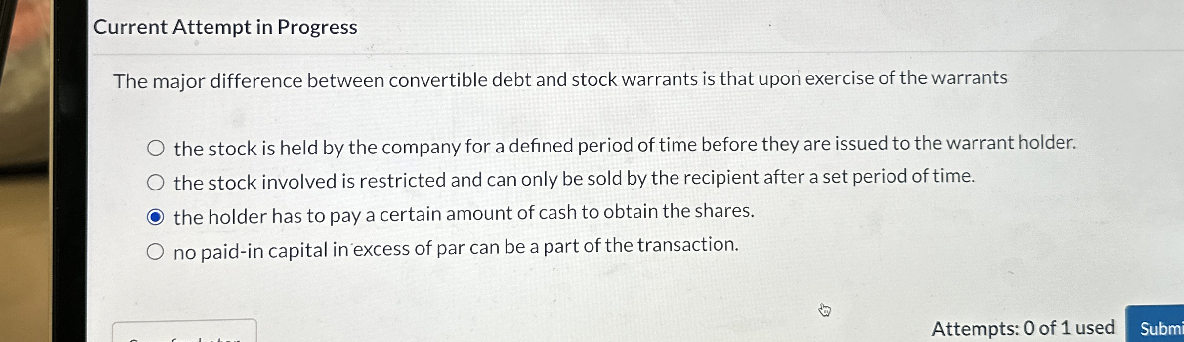 Current Attempt in Progress The major difference