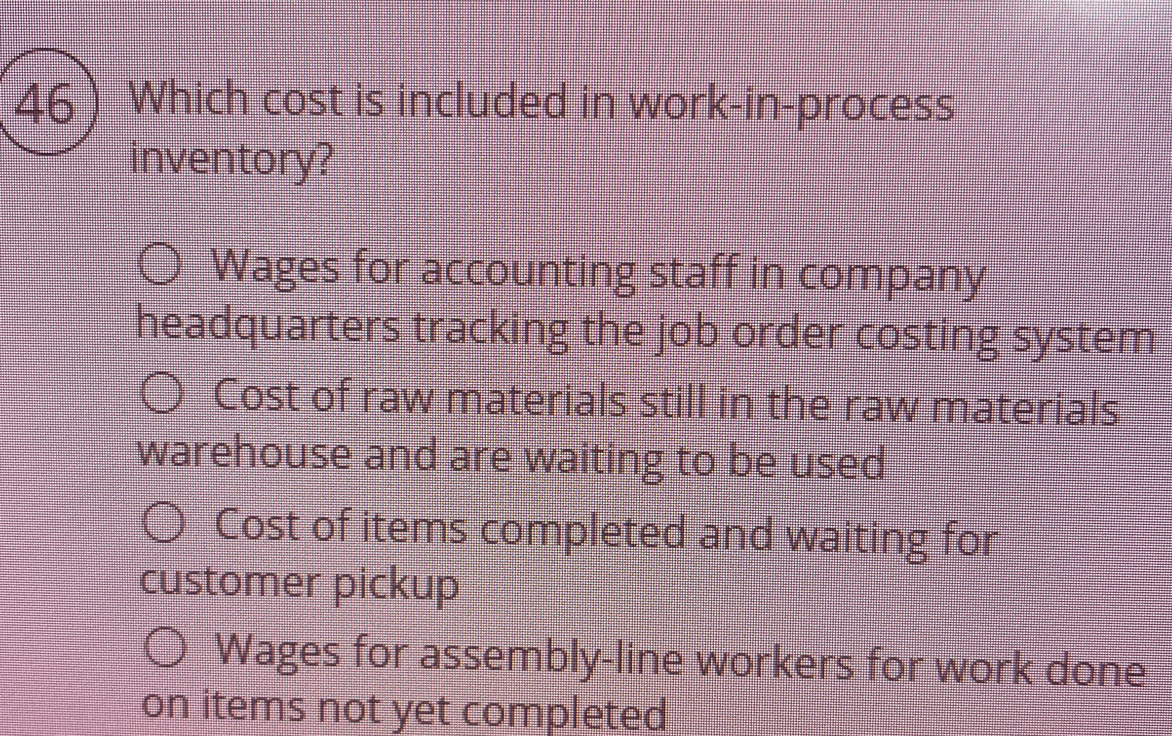 Which cost is included in work - in - process