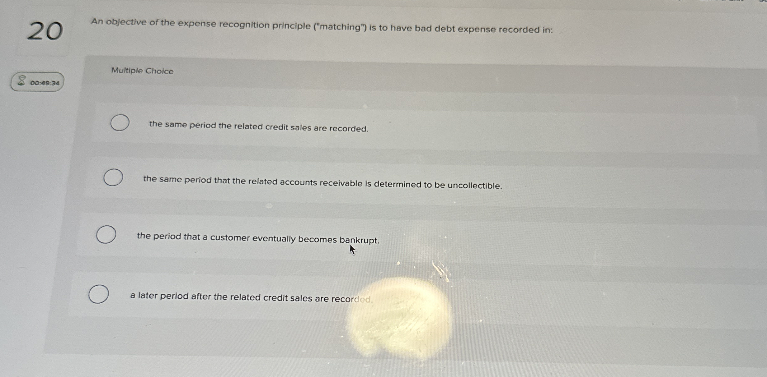 2 0 An objective of the expense recognition