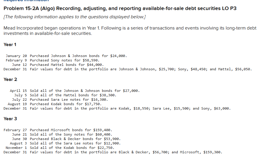 Problem 1 5 - 2 A ( A l g o ) Recording,