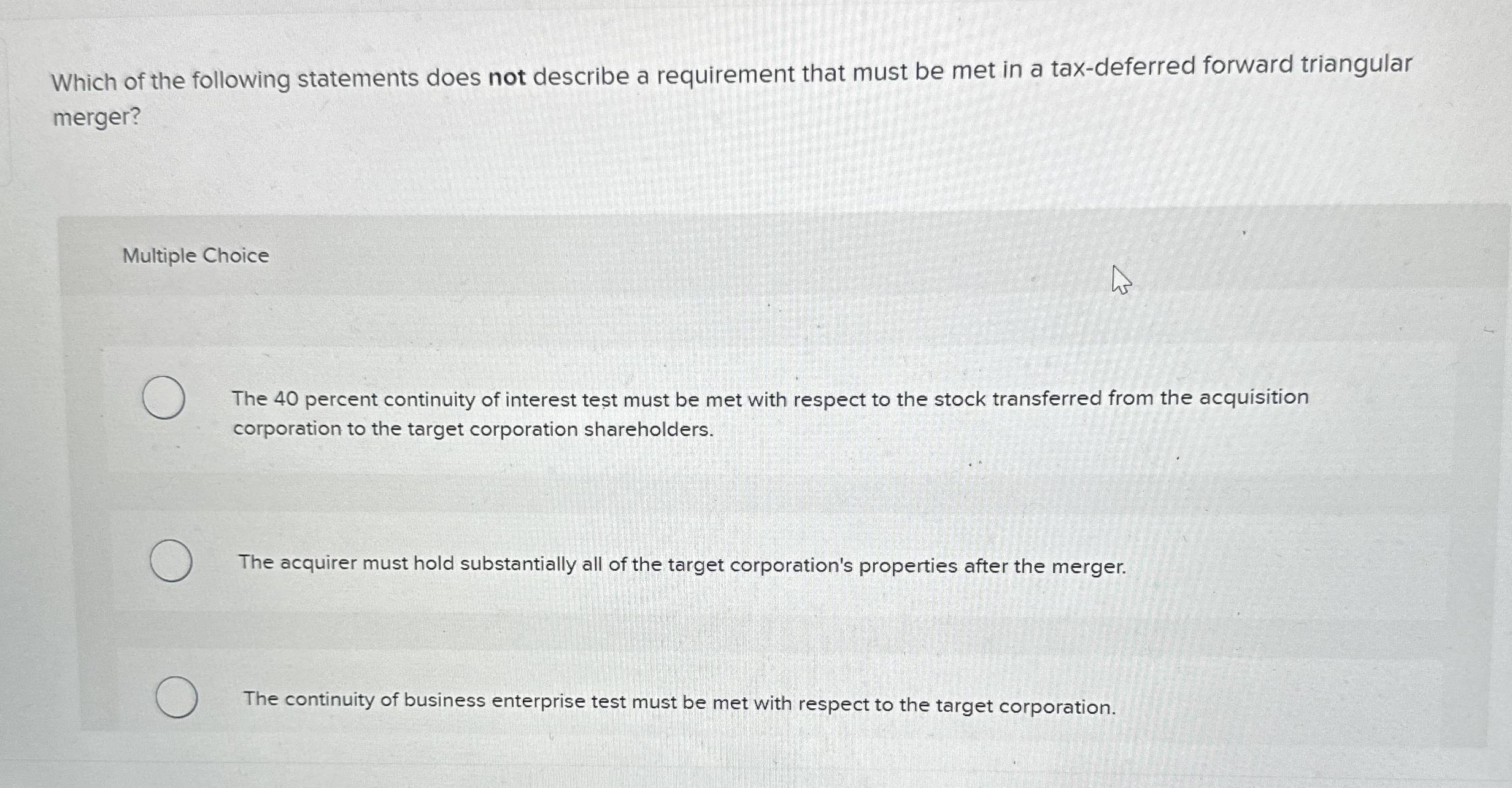 Which of the following statements does not