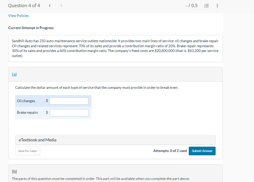 Current Attempt in Progress Sandhill Auto has 2 5