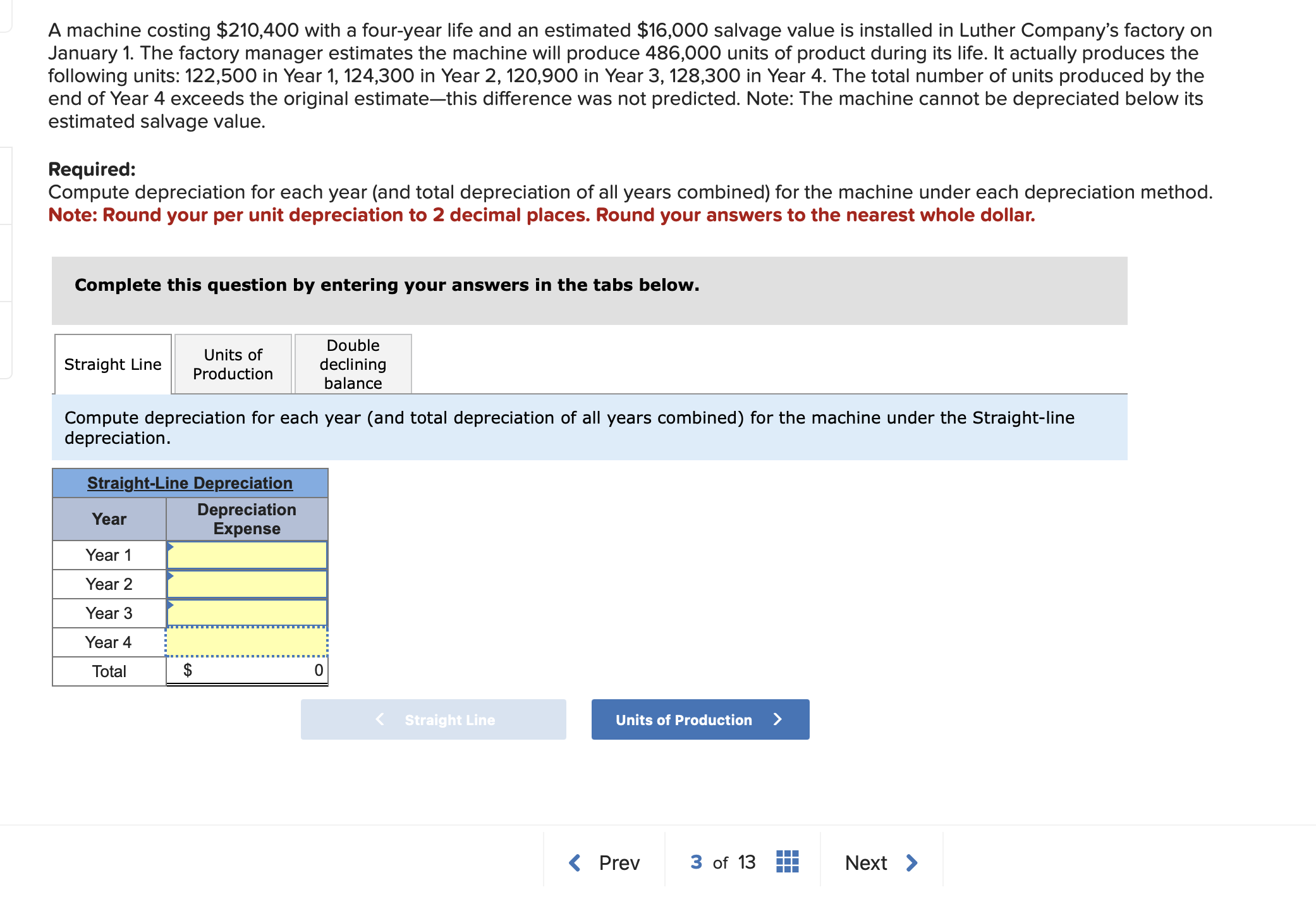 A machine costing $ 2 1 0 , 4 0 0 with a four -