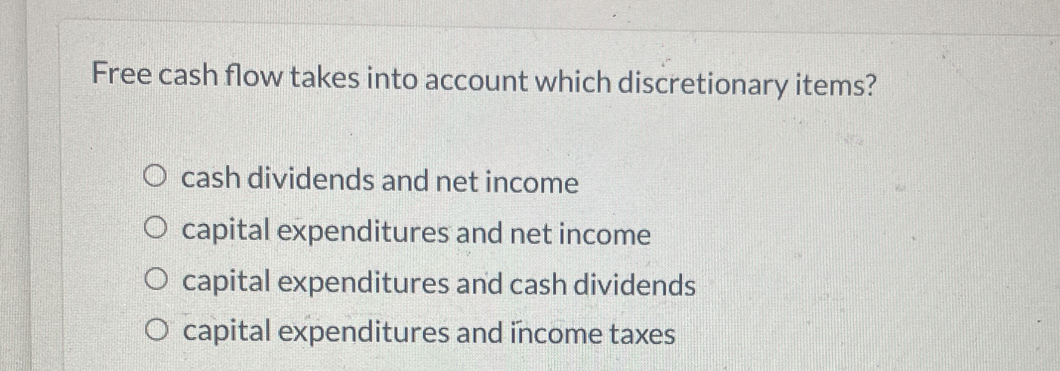 Free cash flow takes into account which