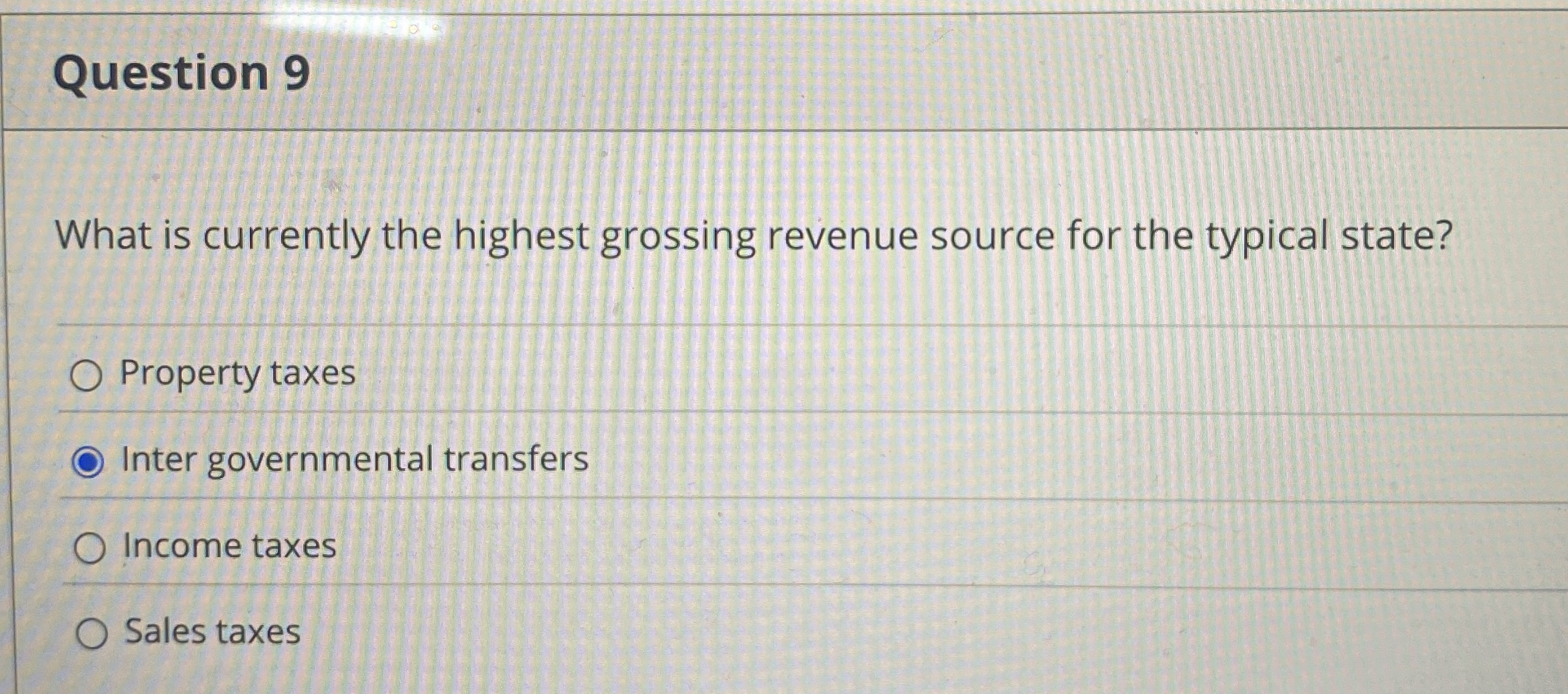 Question 9 What is currently the highest grossing