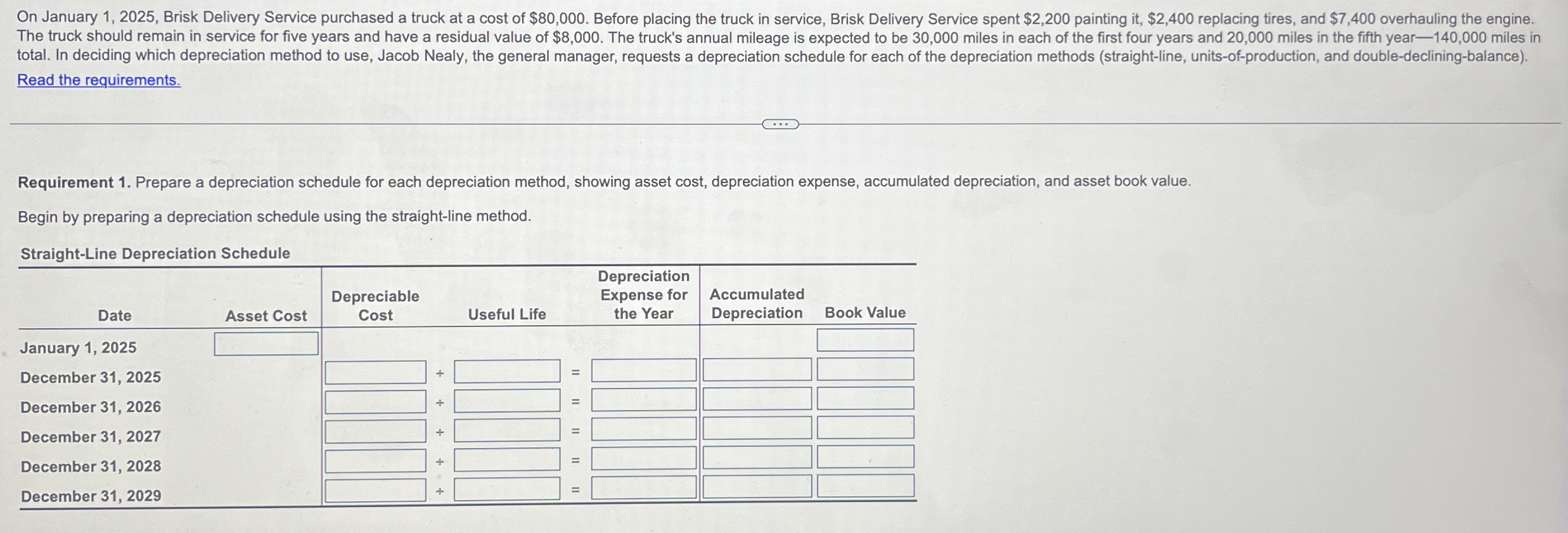 On January 1 , 2 0 2 5 , Brisk Delivery Service