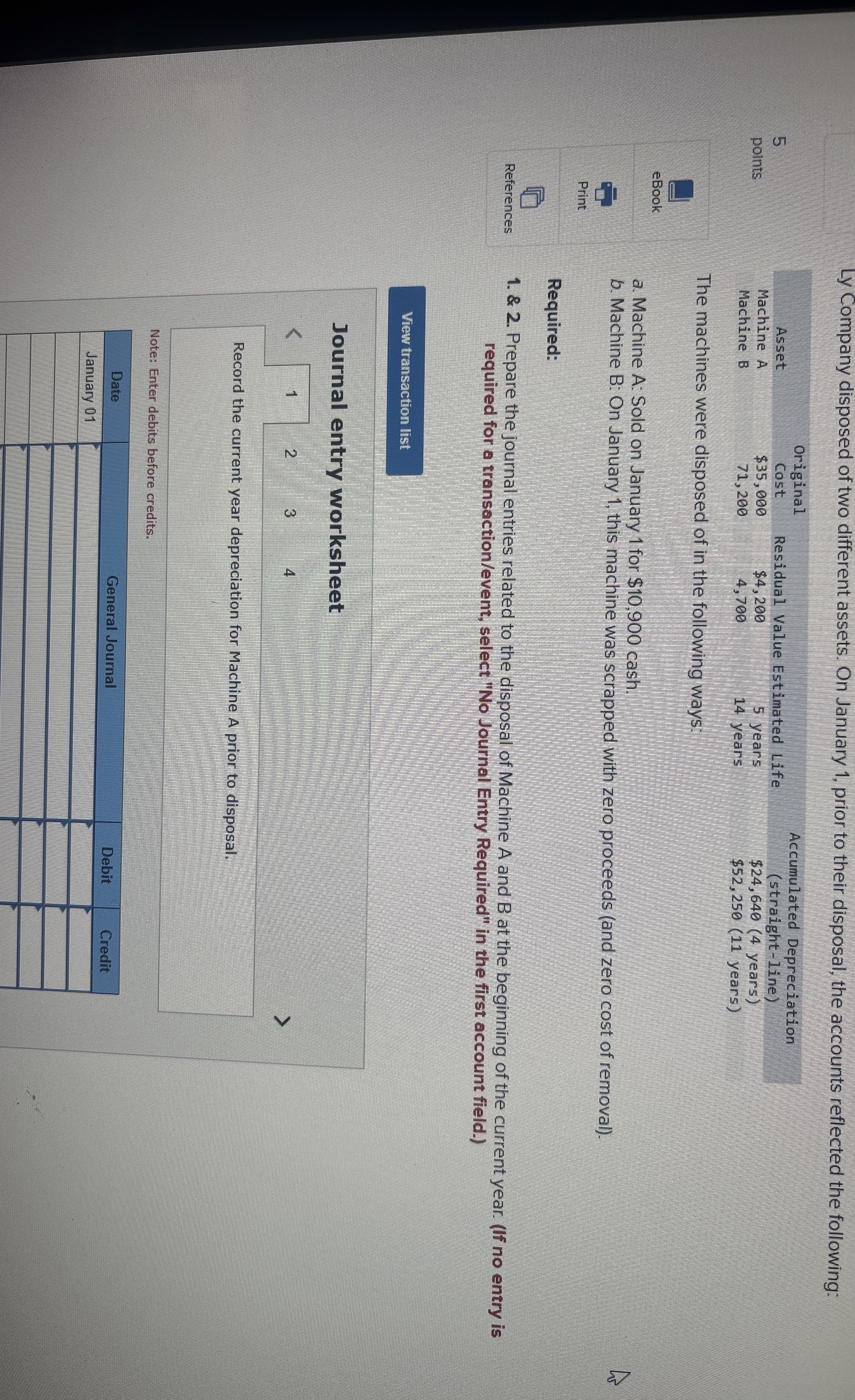 Record the current year depreciation for machine