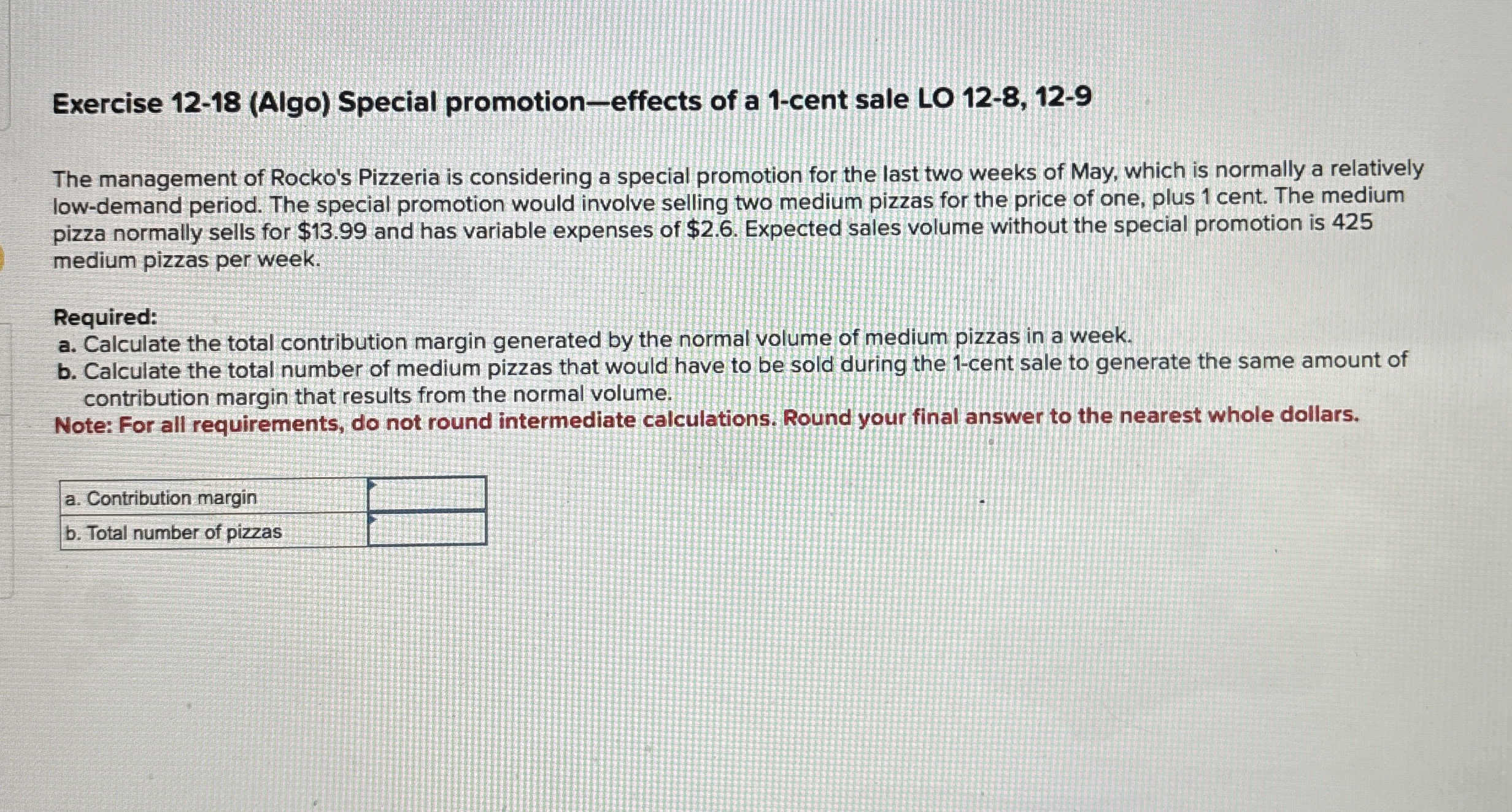 Exercise 1 2 - 1 8 ( Algo ) Special promotion -