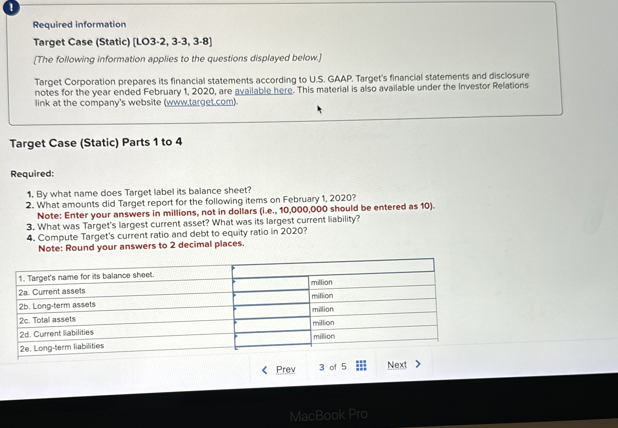 ( ! ) Required information Target Case ( Static )