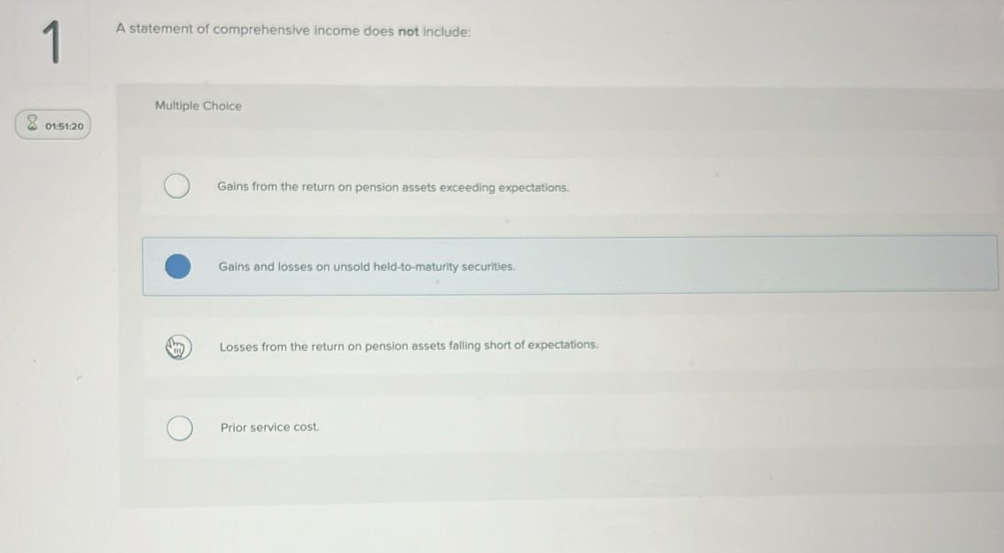 1 A statement of comprehensive income does not