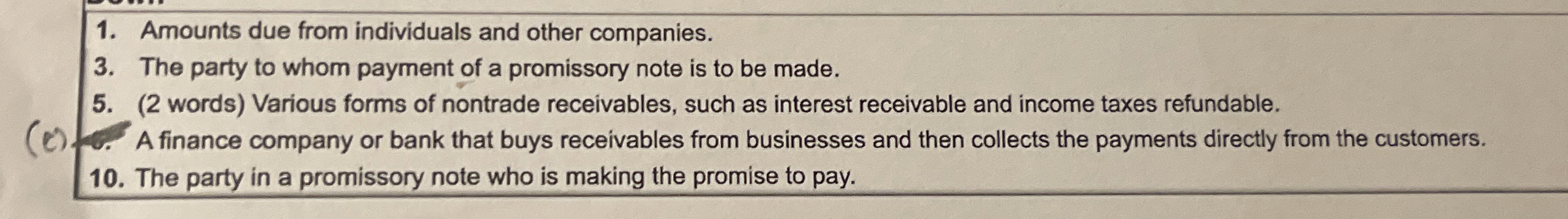 Amounts due from individuals and other companies.